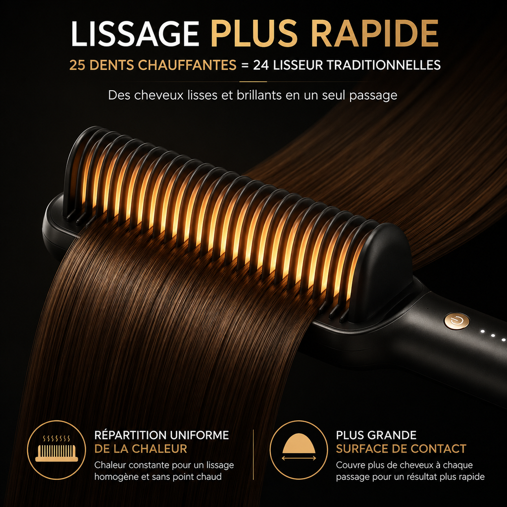 Straight Combo™ Brosse Lissante Thermique 2-en-1