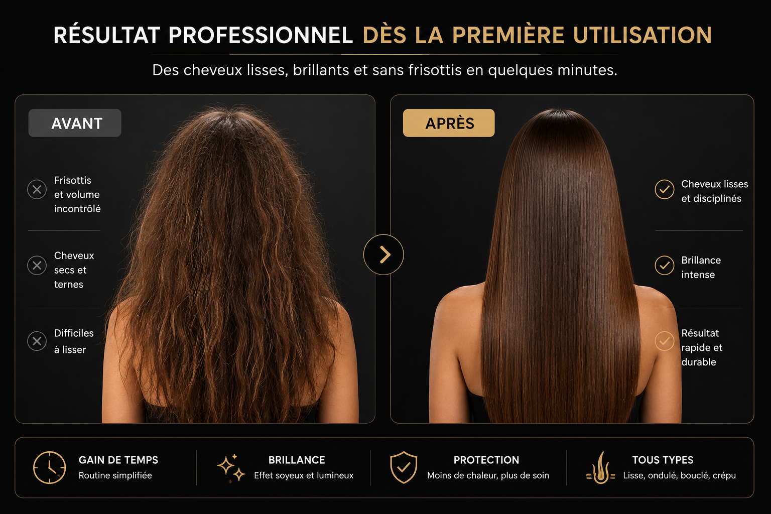 Straight Combo™ Brosse Lissante Thermique 2-en-1